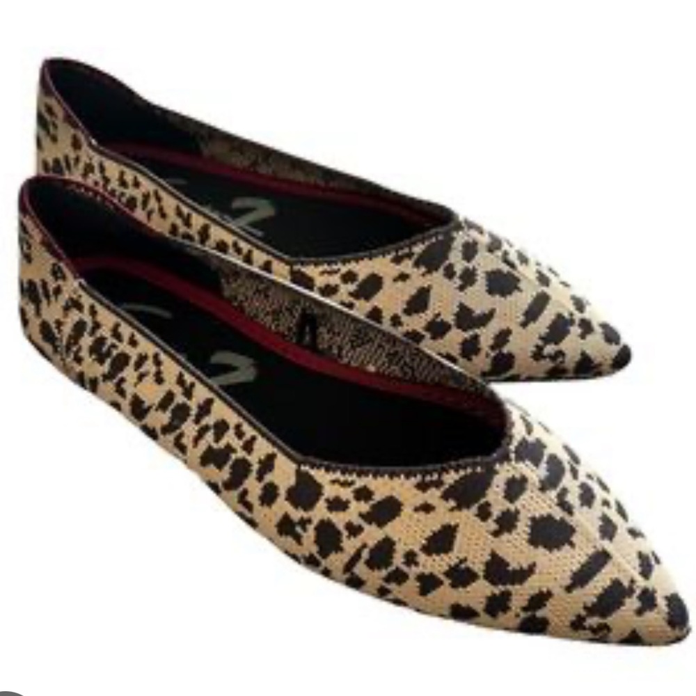 Seven 7 Leopard Animal Print, Pointed Toe Flats, Rothy’s Style, Size 9